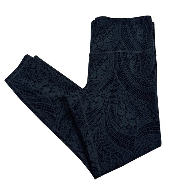 Athleta Pants - Athleta Elation Textured Floral Tights Leggings Athletic Workout Women's Size L